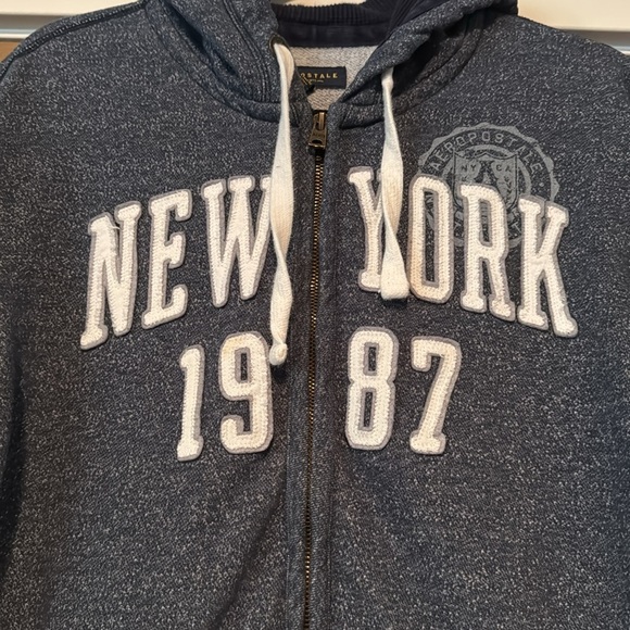 Aeropostale Jacket 1987 New York Spell out puff patch Women’s L hoodie Y2K - Picture 4 of 13